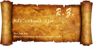 Ráczkevi Zia névjegykártya